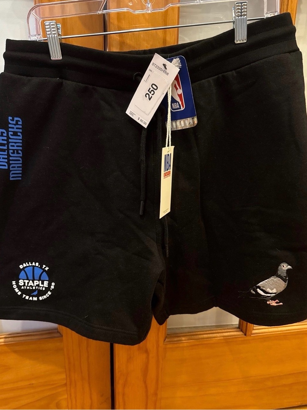 Staple Black Shorts with Blue and White Logos